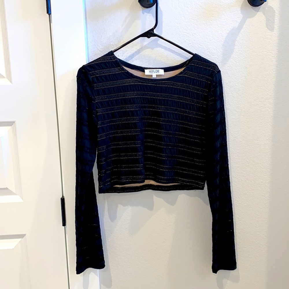 EUC WYLDR Brand Size L Large Crop Top with Long Sleeves